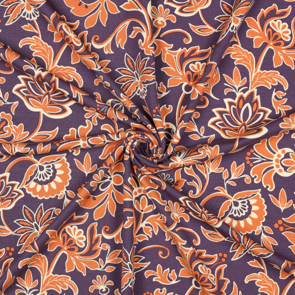 Jersey romanite motif cachemire POPPY