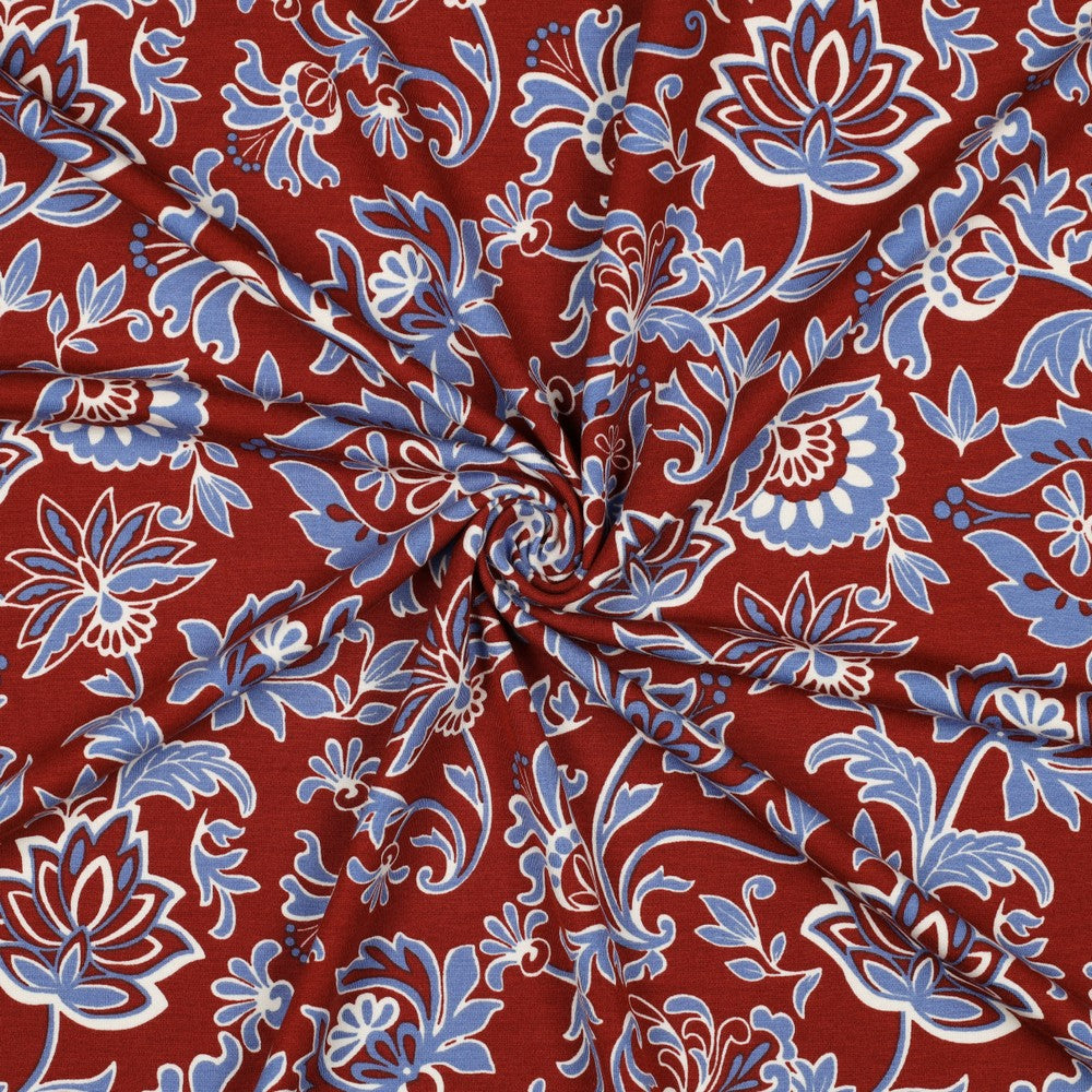 Jersey romanite motif cachemire POPPY