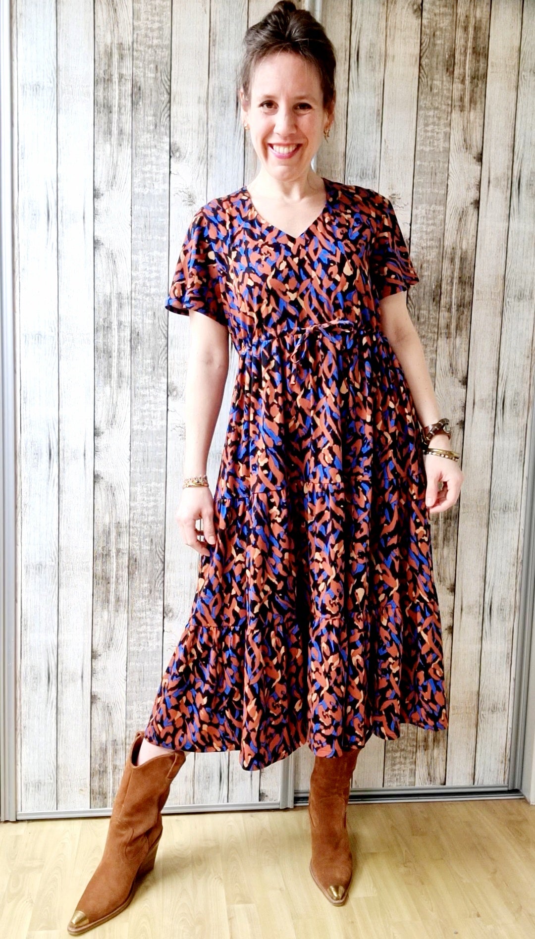 Viscose stretch Animal skin POPPY