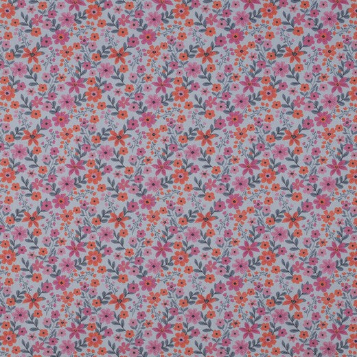 Popeline coton GOTS imprimé fleuri POPPY