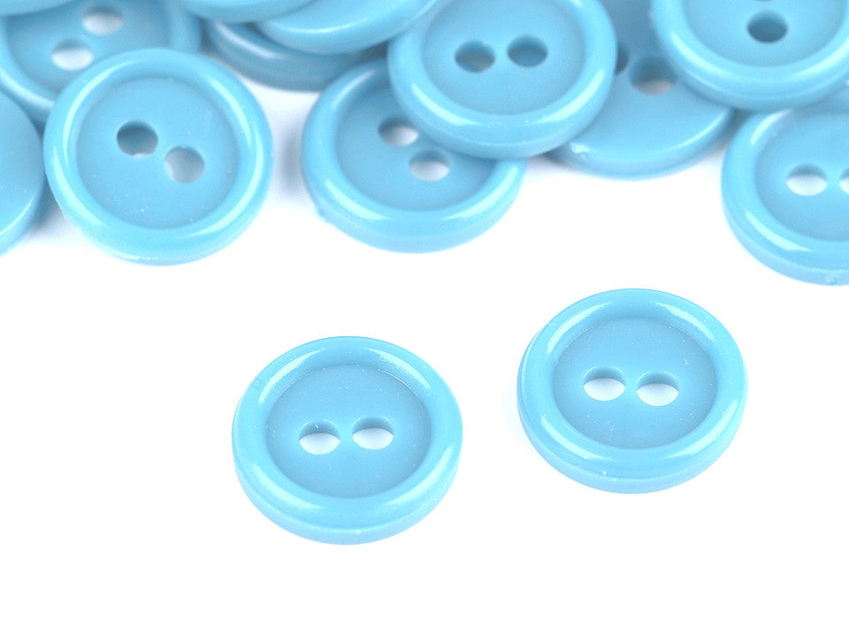 Boutons de chemise en plastique, 2 trous, taille 18'