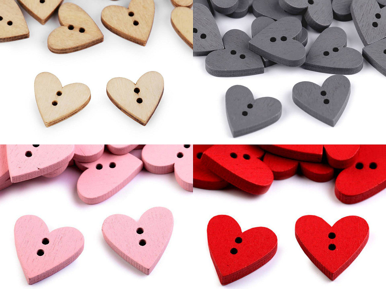 Bouton décoratif en bois, Coeur