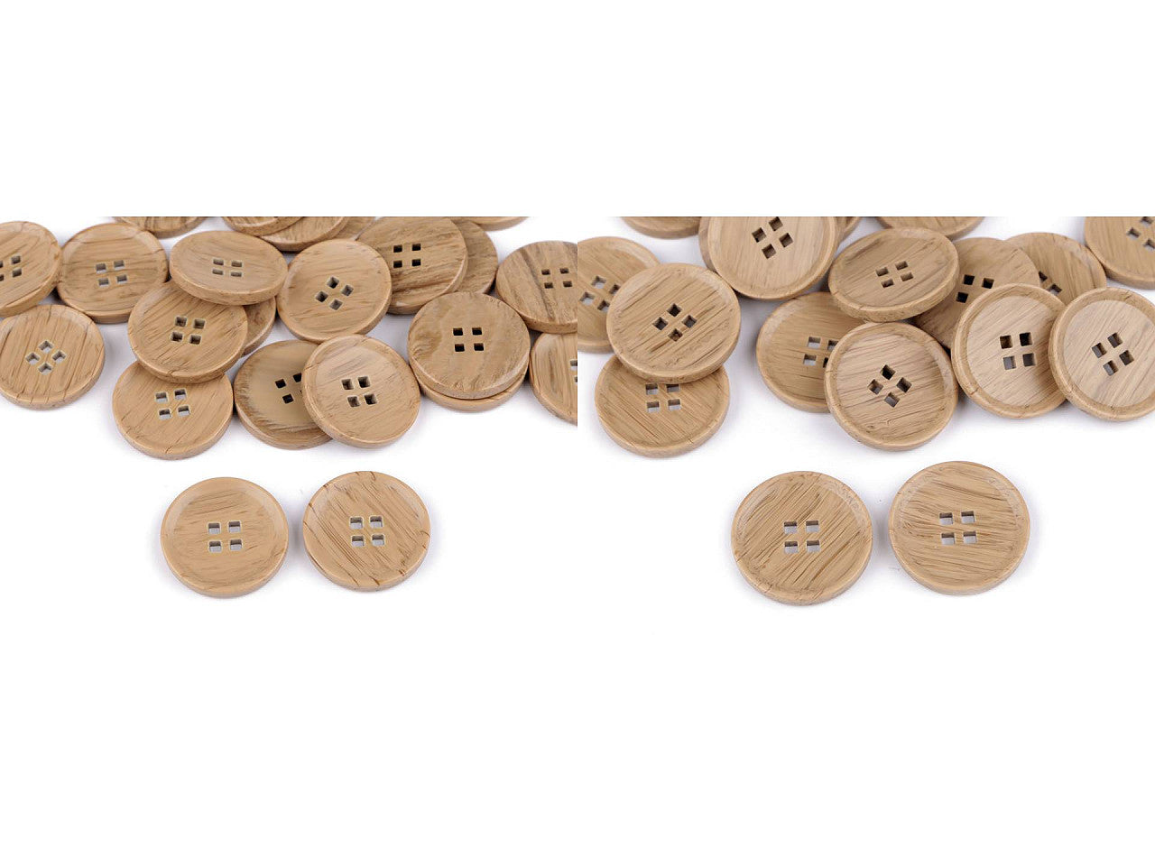 Bouton imitation bois, taille 32', 40', 44'