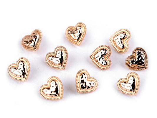 Bouton métallique Cœur, taille 18'