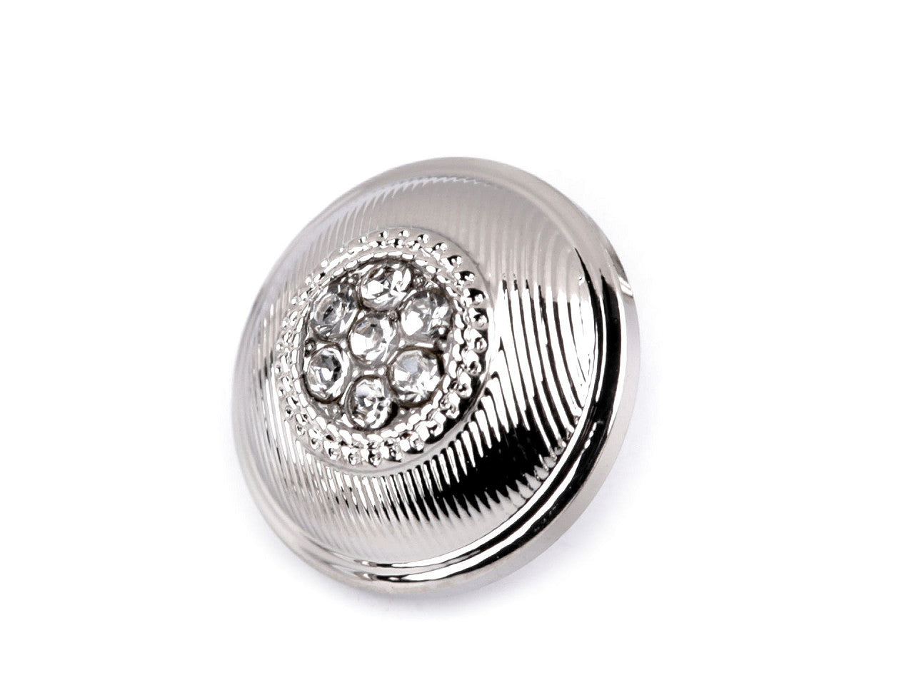 Bouton métallique avec strass, taille 16'