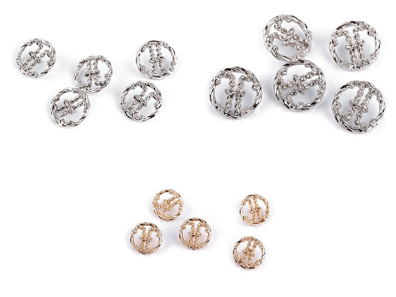 Bouton métallique, taille 24' ; 32' ; 38'