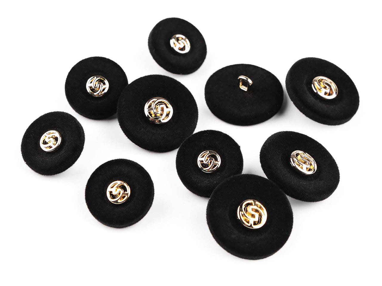 Boutons en velours, taille 28', 36'