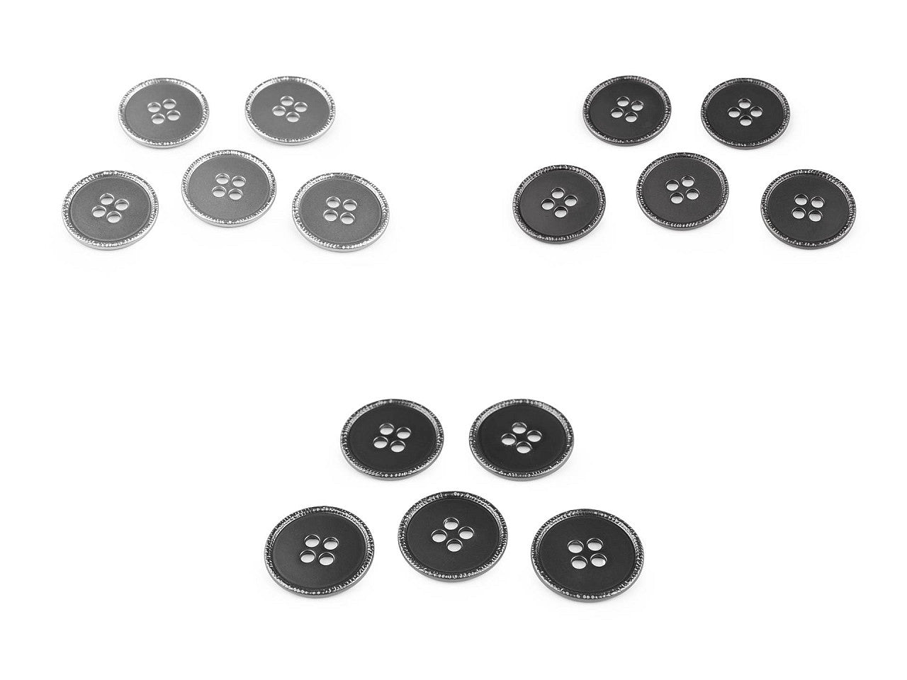 Bouton métallique, taille 34', 40'