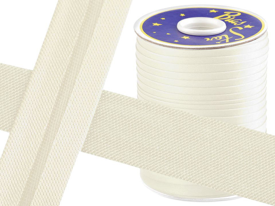 Biais satiné, largeur pliée 15 mm