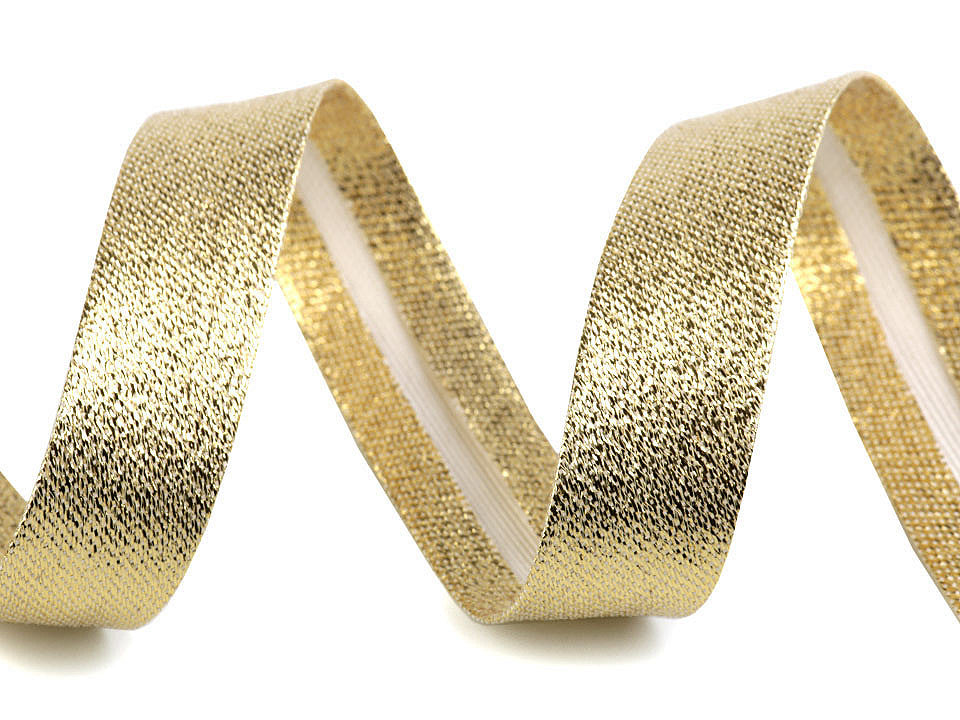 Biais largeur pliée 20 mm, argent, or