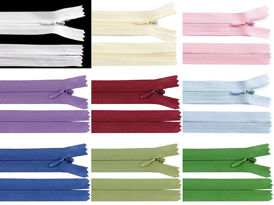 Fermeture à glissière invisible No 3, longueur 60 cm