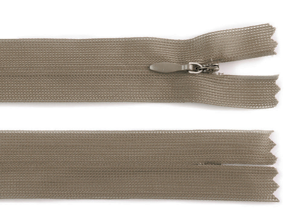 Fermeture à glissière invisible en nylon No 3, longueur 50 cm, Dederon
