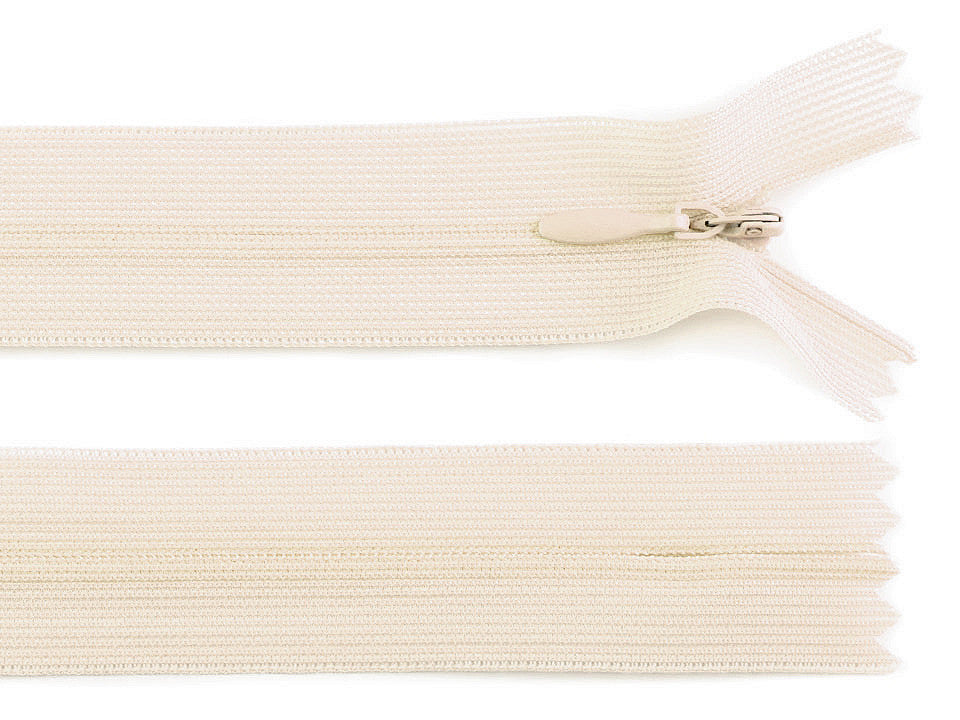 Fermeture à glissière invisible en nylon No 3, longueur 50 cm, Dederon