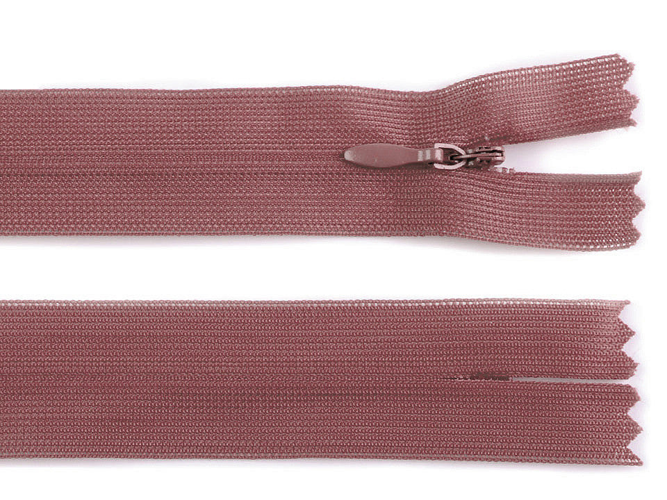 Fermeture à glissière invisible en nylon No 3, longueur 50 cm, Dederon