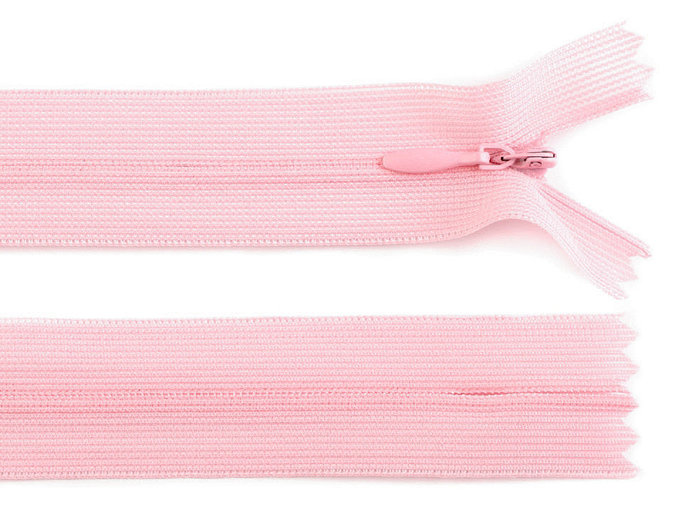 Fermeture à glissière invisible en nylon No 3, longueur 60 cm, Dederon