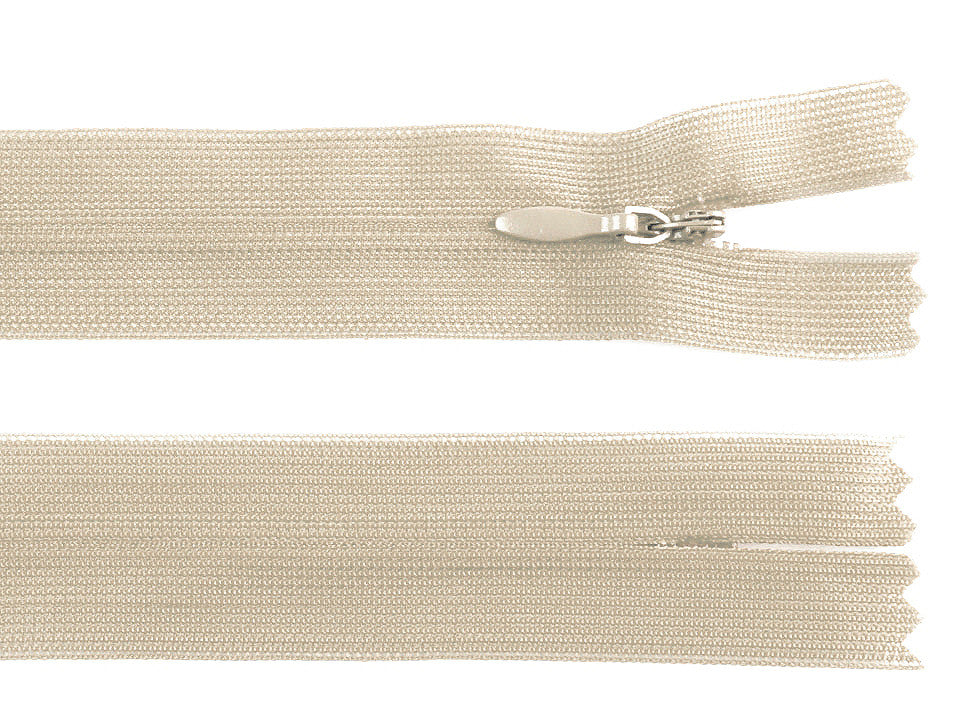 Fermeture à glissière invisible en nylon No 3, longueur 60 cm, Dederon