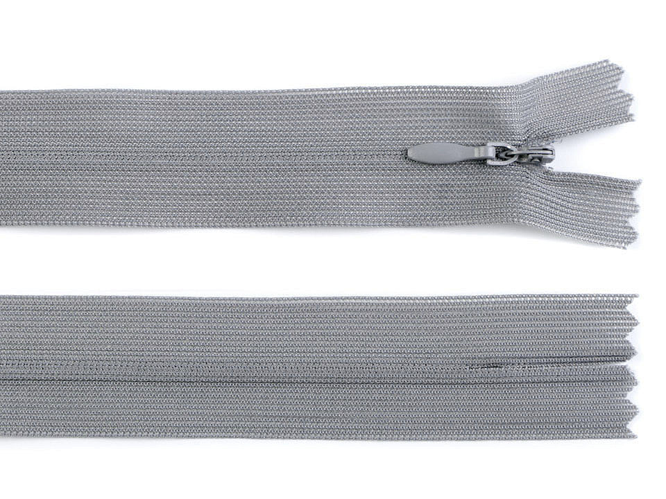 Fermeture à glissière invisible en nylon No 3, longueur 60 cm, Dederon