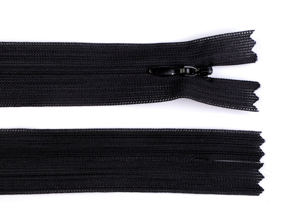 Fermeture à glissière invisible en nylon No 3, longueur 60 cm, Dederon