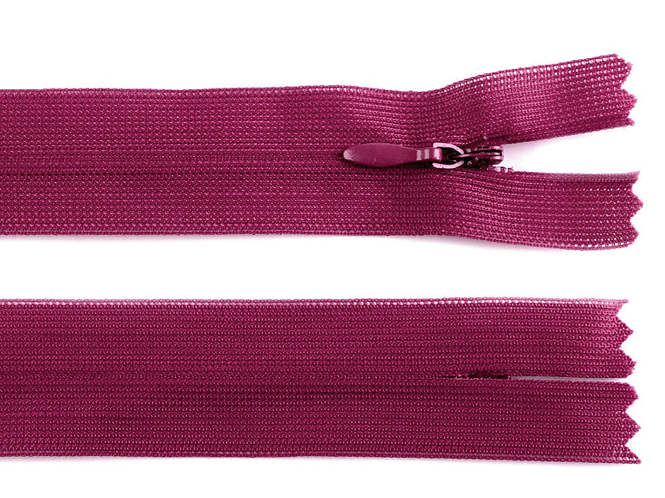 Fermeture à glissière invisible en nylon No 3, longueur 60 cm, Dederon