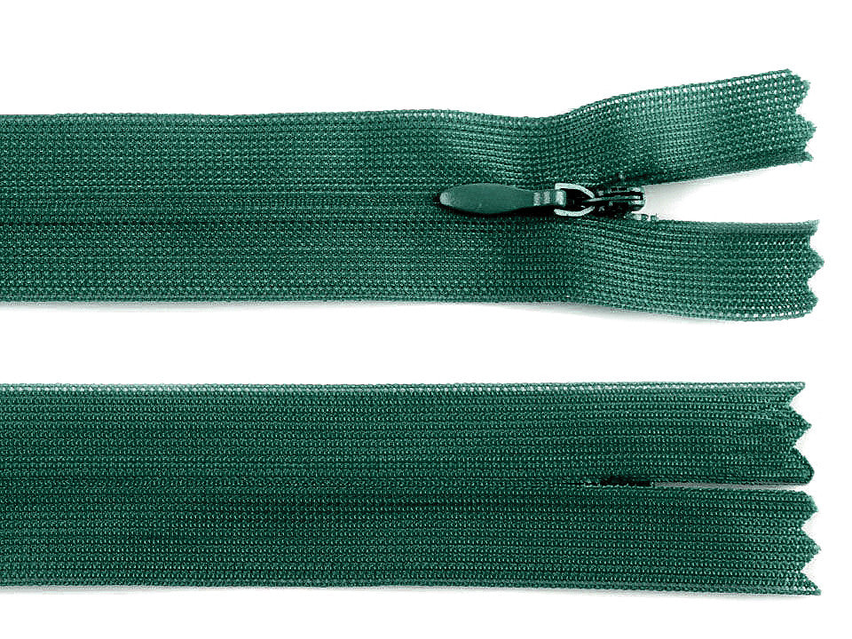 Fermeture à glissière invisible en nylon No 3, longueur 40 cm, Dederon