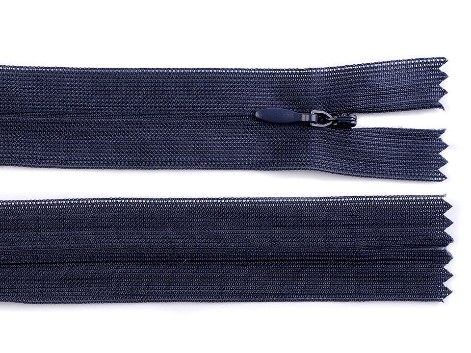 Fermeture à glissière invisible en nylon No 3, longueur 40 cm, Dederon