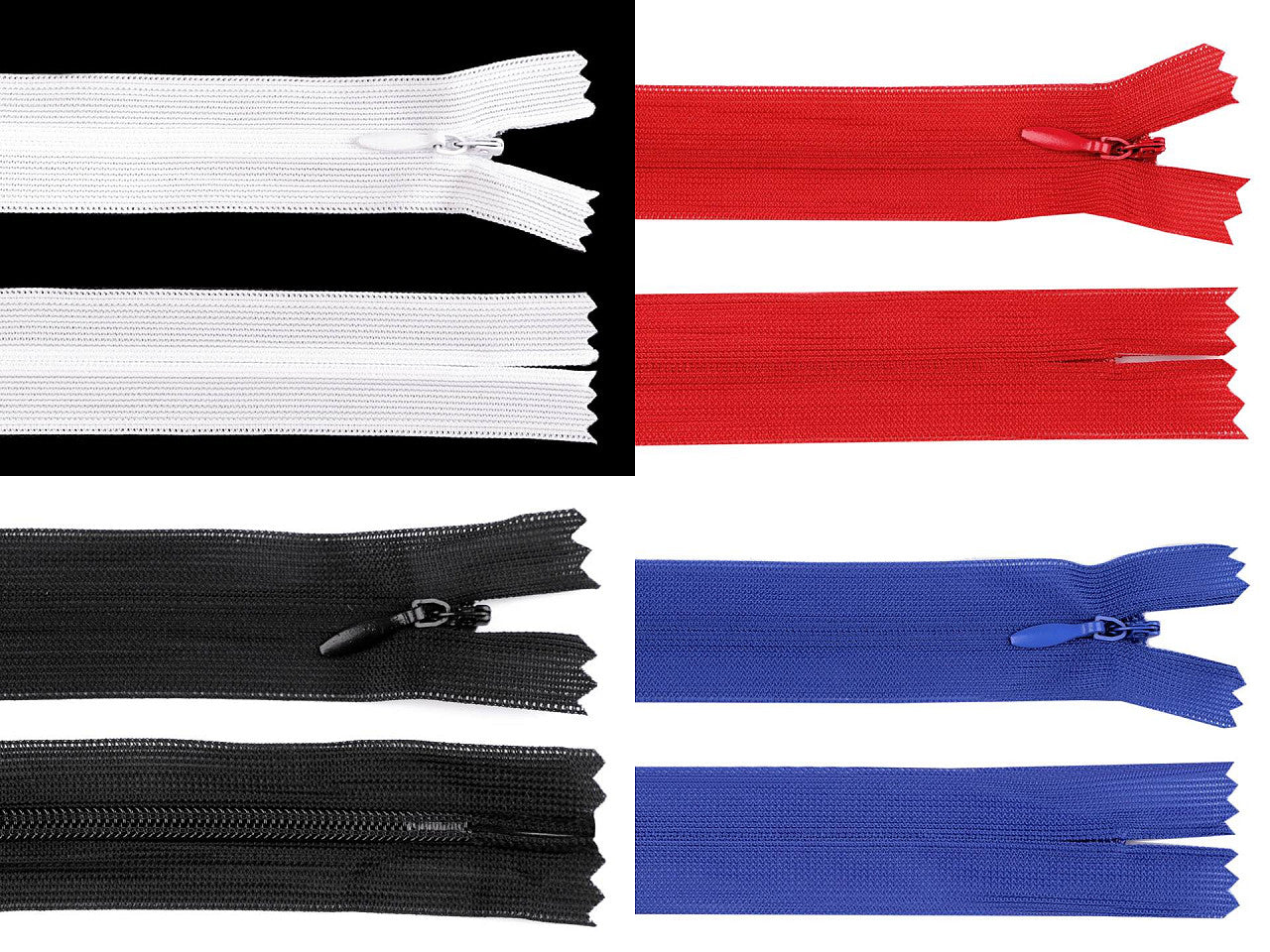 Fermeture à glissière invisible en nylon No 3, longueur 65 cm, Dederon
