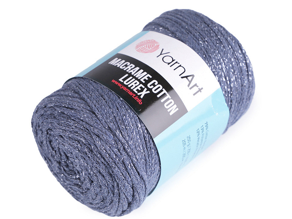 Pelote Macramé Coton avec lurex, 250 g