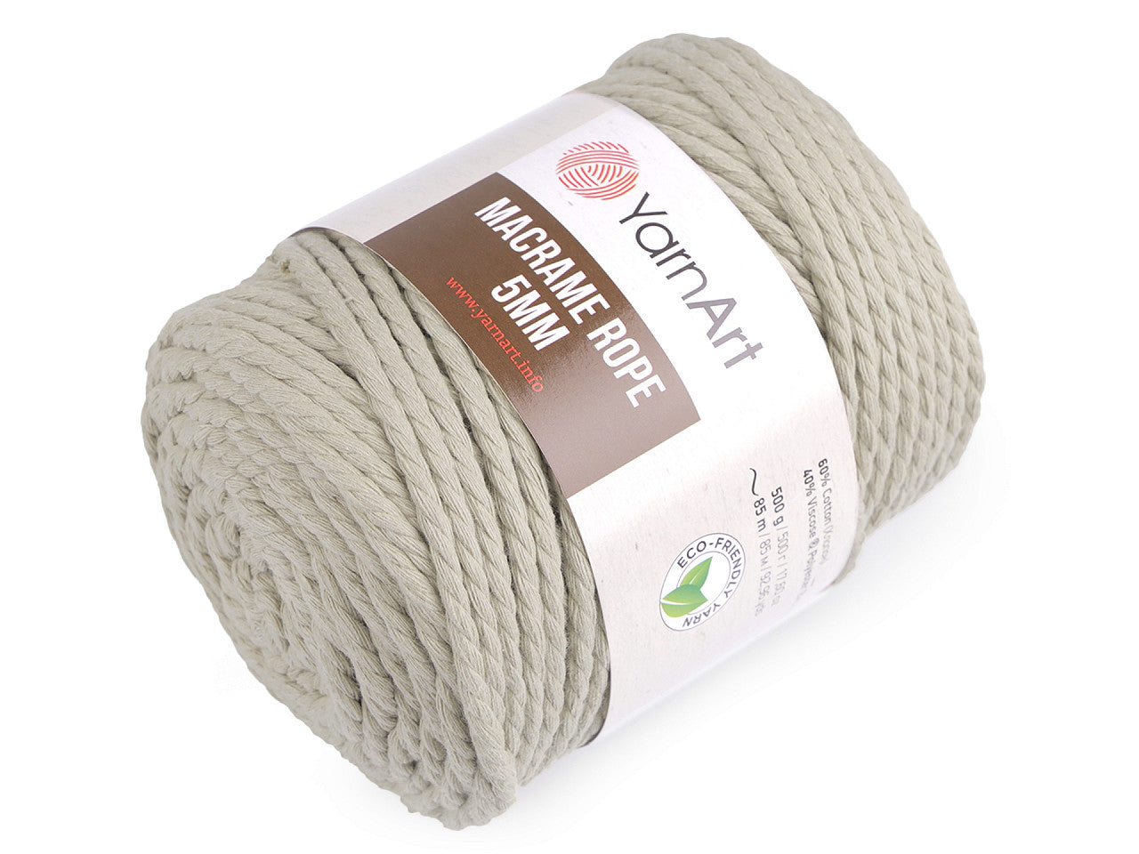 Corde Macramé pour tricot, 5 mm, 500 g torsadée