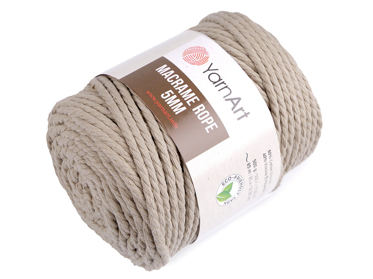 Corde Macramé pour tricot, 5 mm, 500 g torsadée