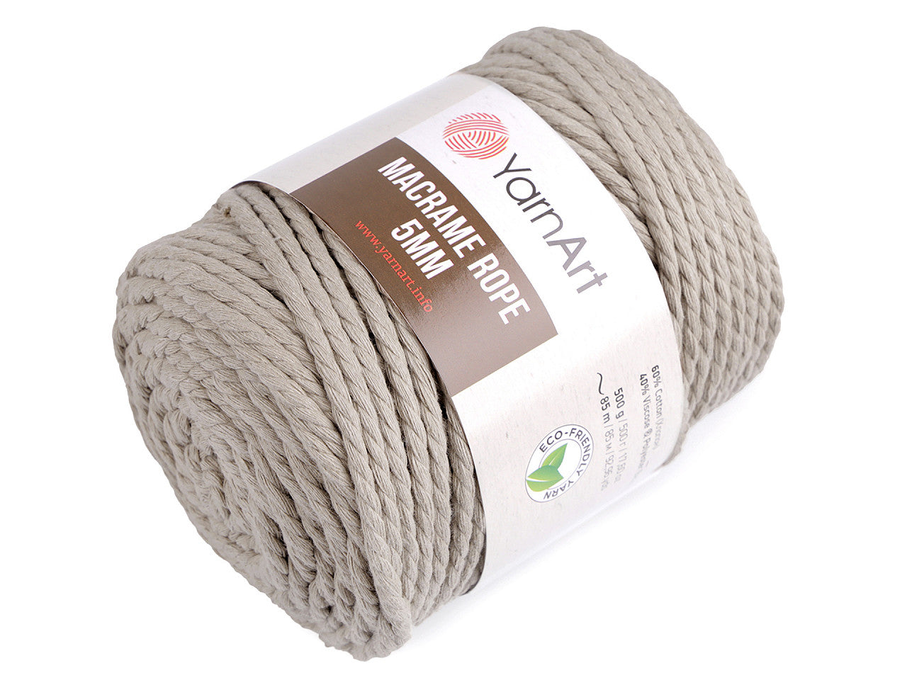 Corde Macramé pour tricot, 5 mm, 500 g torsadée