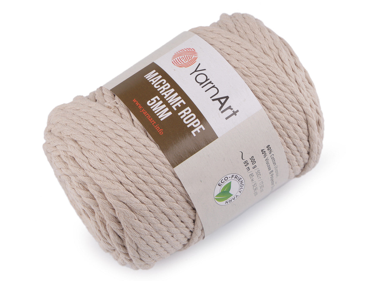 Corde Macramé pour tricot, 5 mm, 500 g torsadée