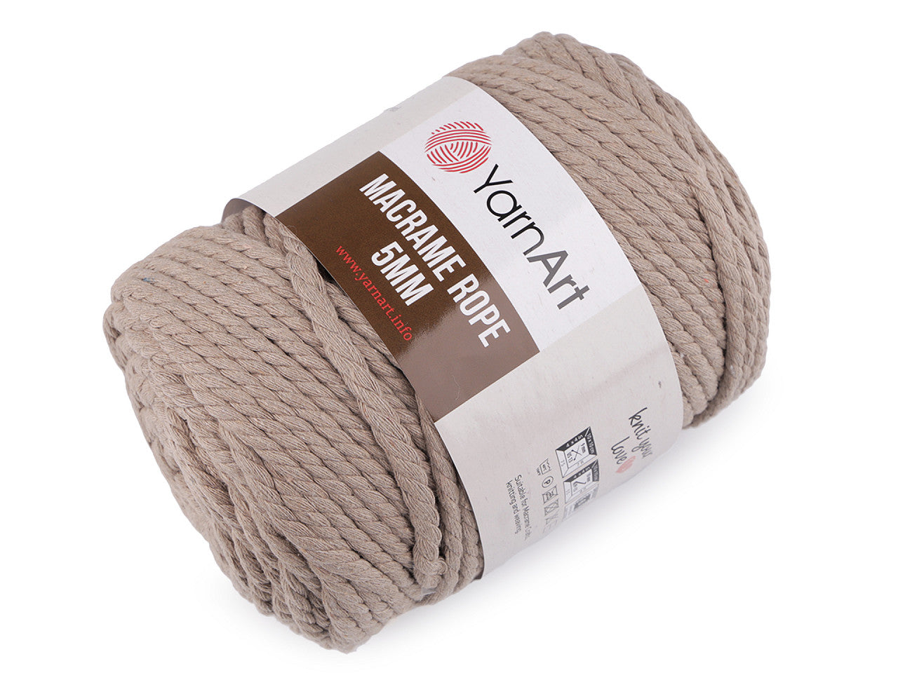 Corde Macramé pour tricot, 5 mm, 500 g torsadée