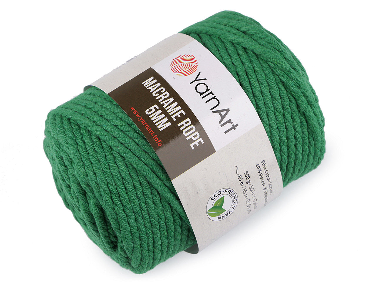 Corde Macramé pour tricot, 5 mm, 500 g torsadée