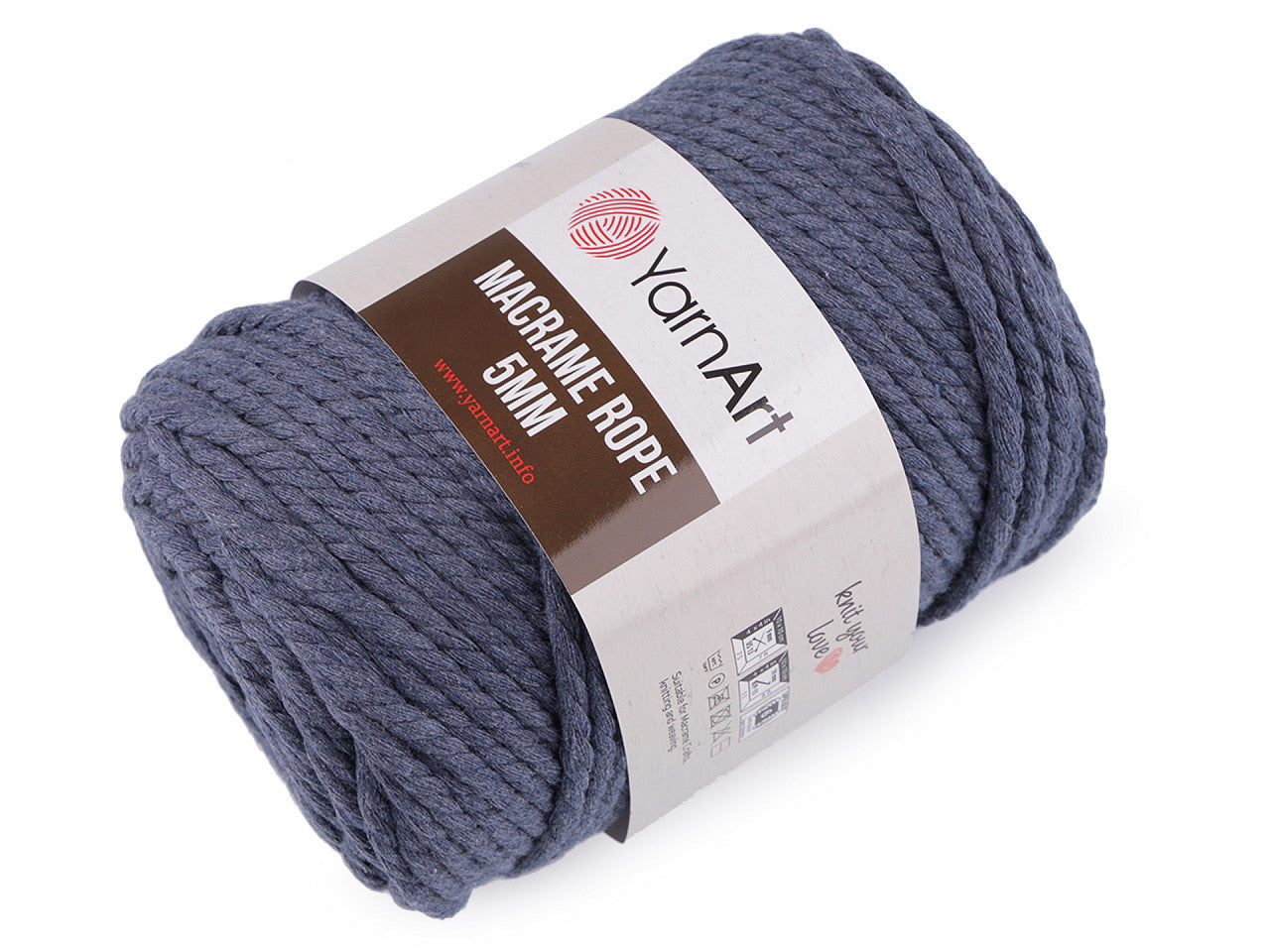 Corde Macramé pour tricot, 5 mm, 500 g torsadée