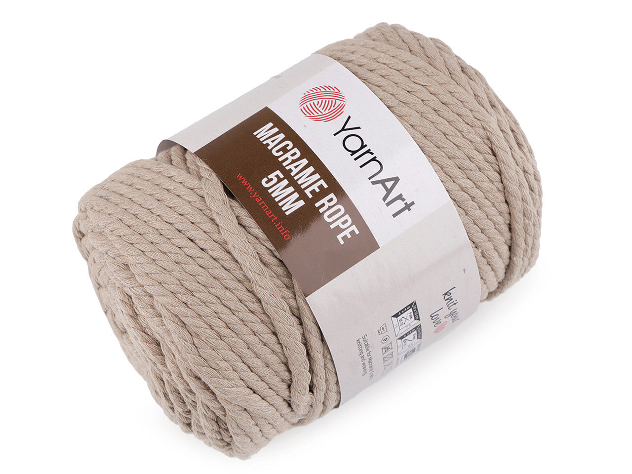 Corde Macramé pour tricot, 5 mm, 500 g torsadée