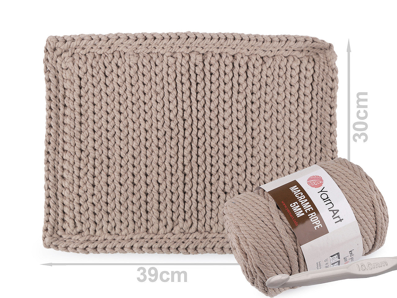 Corde Macramé pour tricot, 5 mm, 500 g torsadée