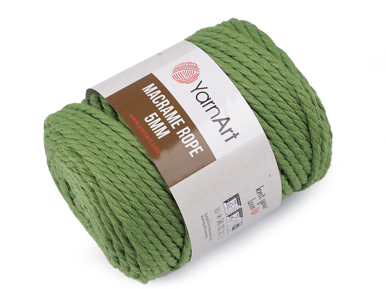 Corde Macramé pour tricot, 5 mm, 500 g torsadée