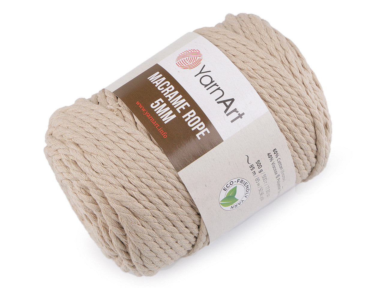 Corde Macramé pour tricot, 5 mm, 500 g torsadée