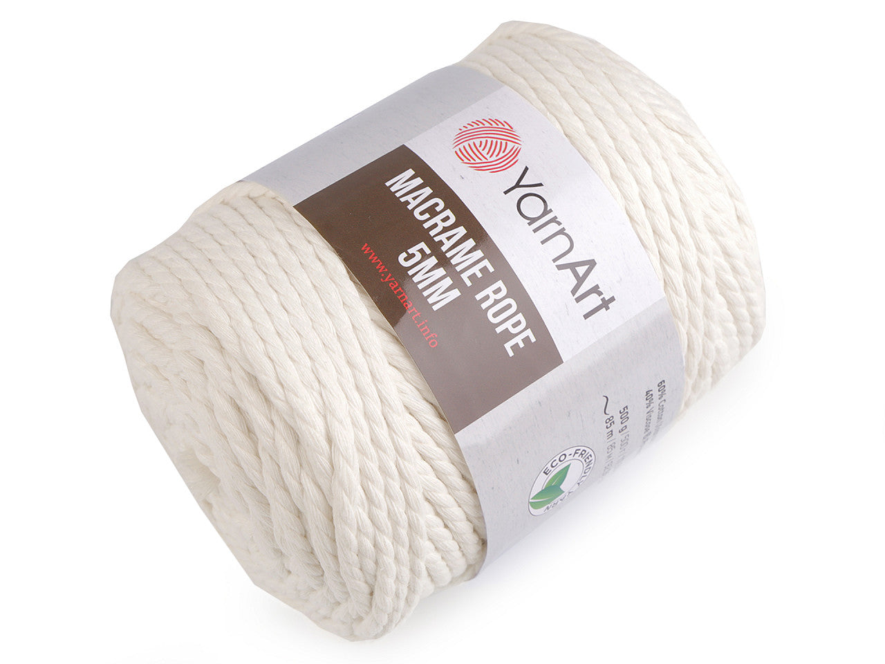 Corde Macramé pour tricot, 5 mm, 500 g torsadée
