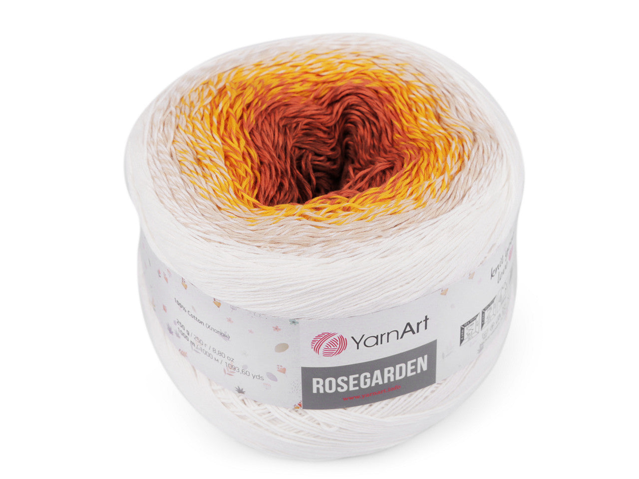 Fil à tricoter en coton Rosegarden, 250 g