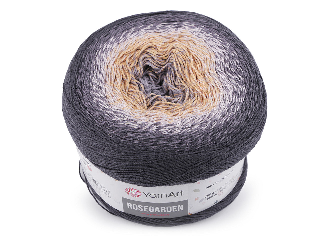 Fil à tricoter en coton Rosegarden, 250 g