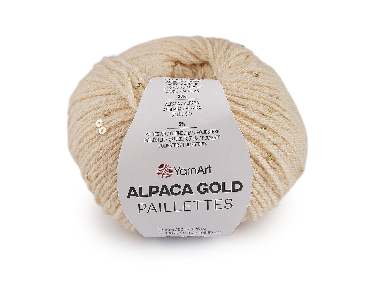 Laine Alpaca Gold avec sequins, 50 g YARNART