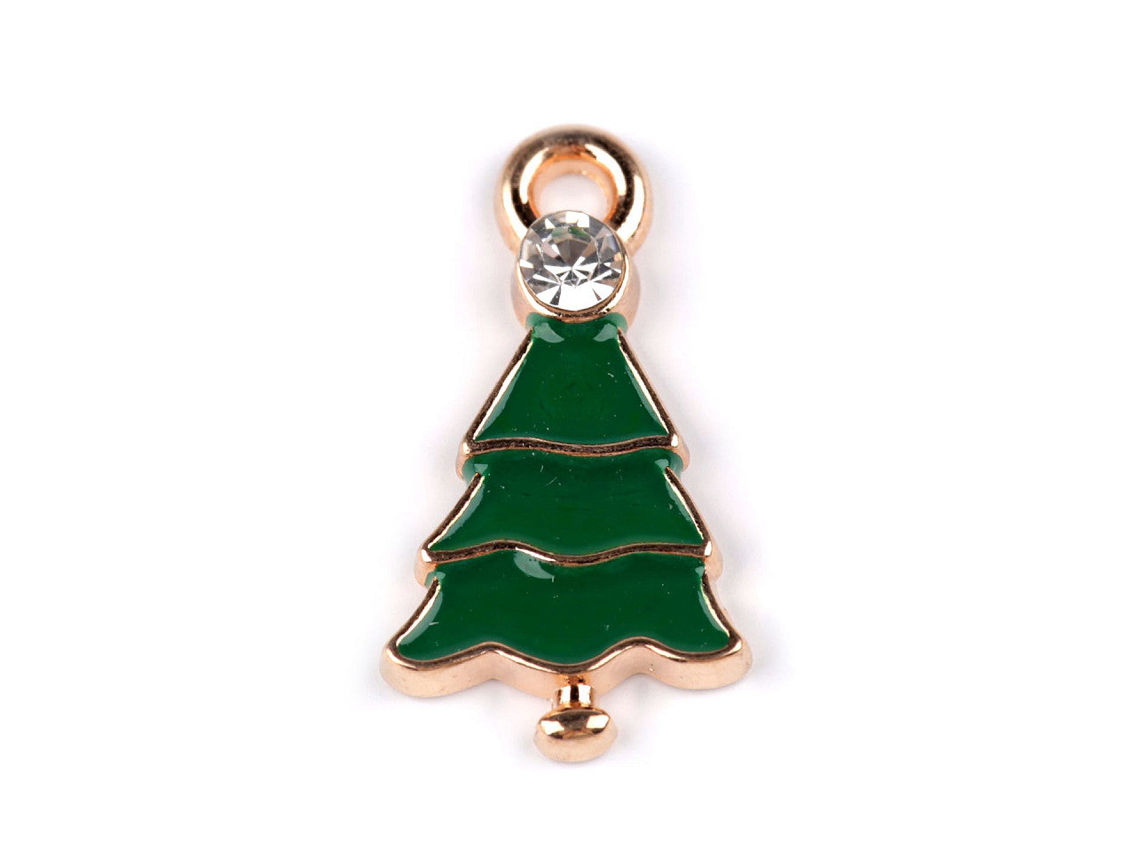Pendentif/Tirette de fermeture éclair métallique, Sapin de Noël - 5pc
