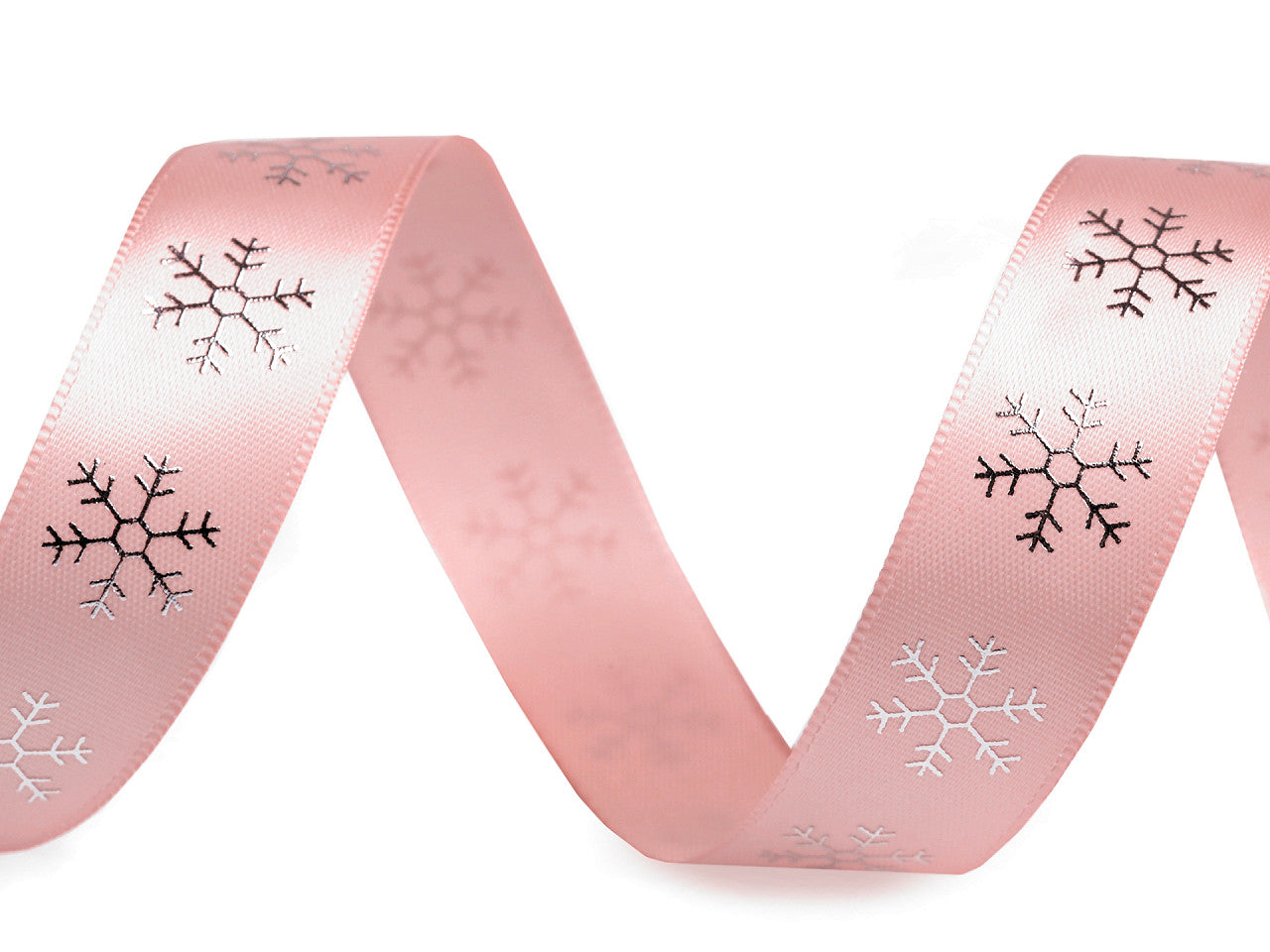 Ruban satiné de Noël, Flocon de neige, largeur 20 mm
