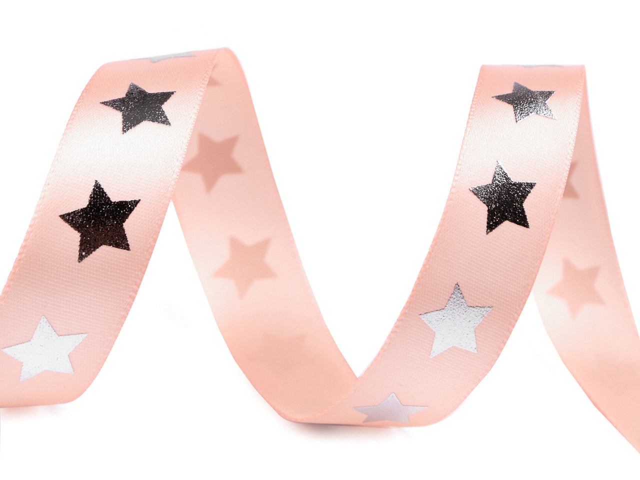 Ruban satiné de Noël, Étoiles, largeur 20 mm