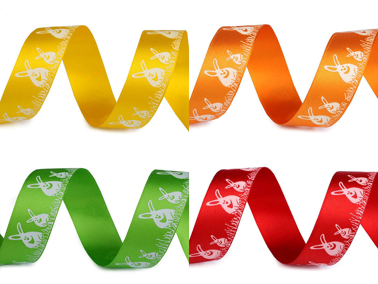 Ruban satiné de Pâques, largeur 24 mm, lapins