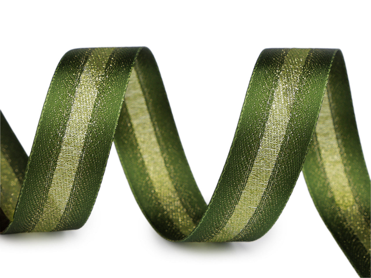 Ruban satiné avec lurex, double face, largeur 25 mm