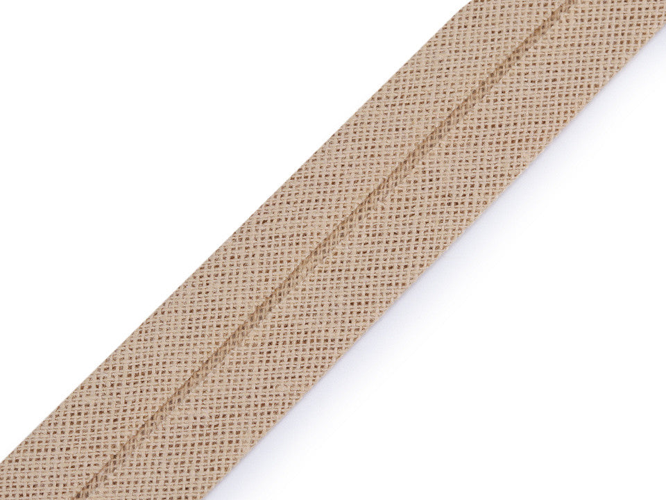 Biais en coton, largeur pliée 18 mm