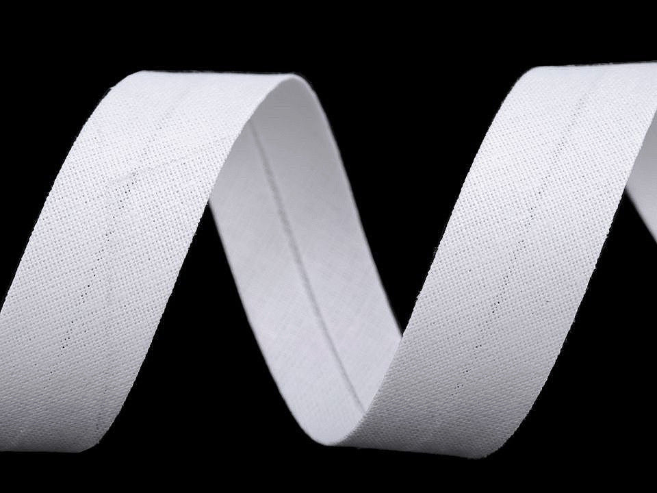 Biais en coton, largeur pliée 18 mm