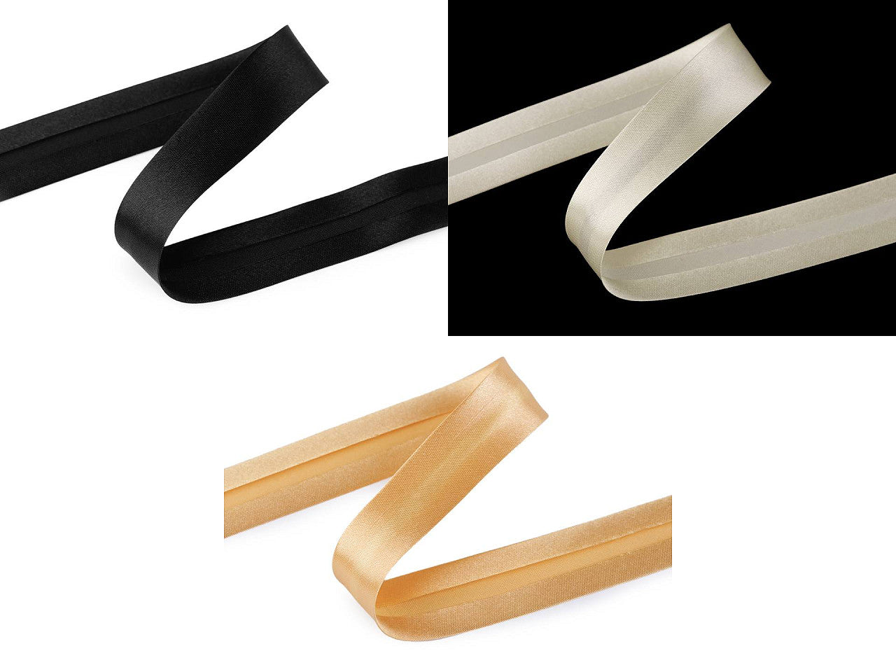 Biais satiné, largeur pliée 20 mm